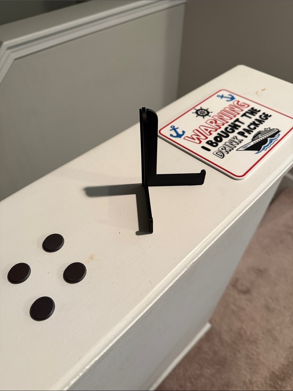 Warning I Bought The Drink Package Decorative Sign - White, Red, Blue - Picture 4 of 4